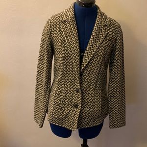 Hurley Black and Tan Chevron Pattern Blazer Size M